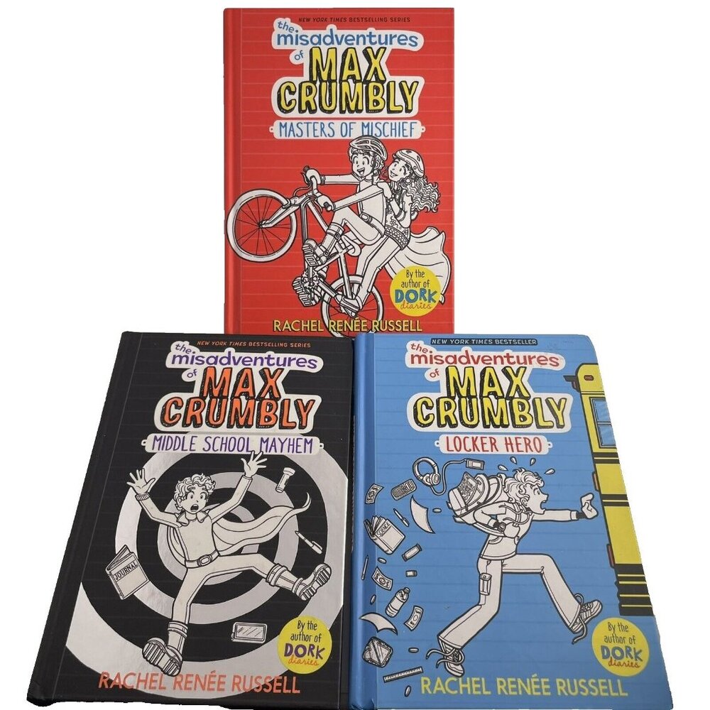 The Misadventures of Max Crumbly Series Book 1-3 Hard Cover Great Condition